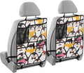 2 Pack Backseat Car Organizer with Storage Pockets Seat Back Organizers for Kids Kick Mats Backseat Protector Automotive Penguin Cute