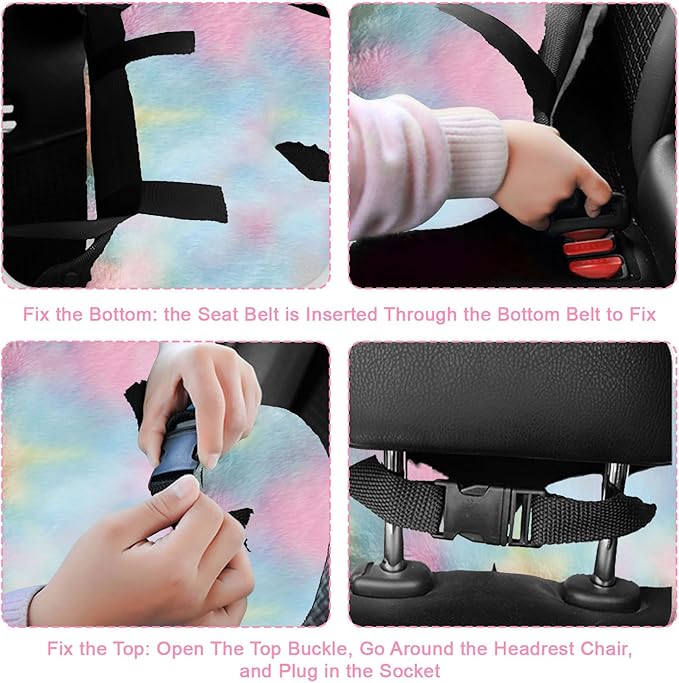 Travel Pillow, Travel Pillow for Kids, Sleeper Hold Pillow Travel, Removable U-Shaped Pillow for Adults and Children to Support Head and Body in The Back Seat of Long Car Trips (DCPink)