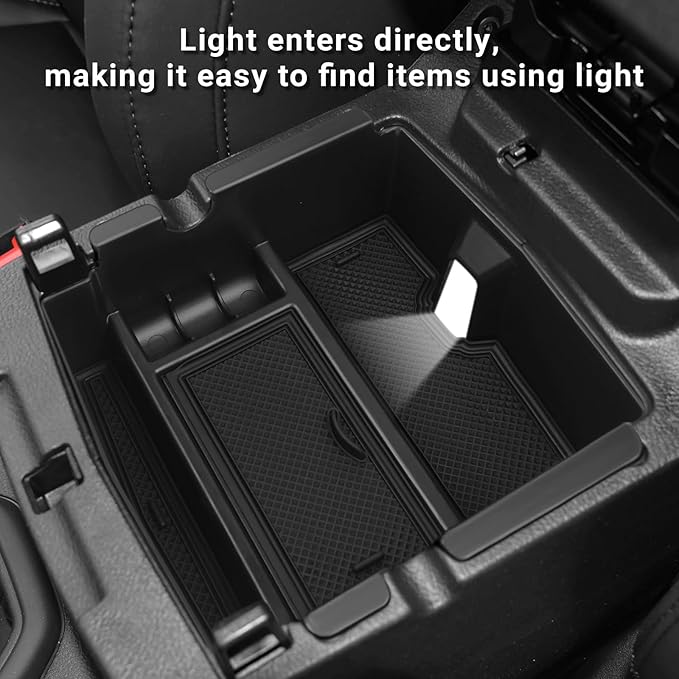 Center Console Organizer Tray for 2018-2025 2026 Jeep Wrangler JL JLU 4XE and 2020-2025 2026 Gladiator JT Insert Tray Center Console Armrest Box Accessories