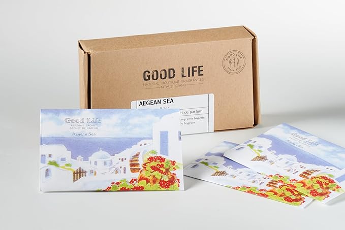 Good Life Aegean Sea Scented Sachets | Designed in New Zealand | 12 Sachets