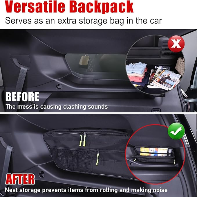 Car Trunk Organizer Storage Cargo for Hummer EV SUV Accessories Large Capacity Stable Foldable Multi-Function Trunk Side Window Luggage Storage Bag Rear Trunk Organizer for 2024 2025 2026 (Right)