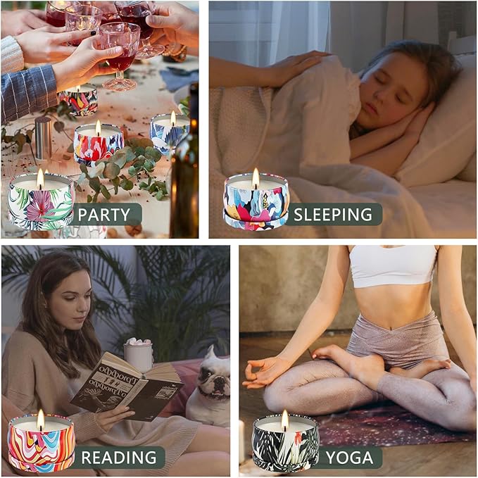 Set 24 Pack Scented Candles Gifts Soy Wax Travel Tin Jar Candles for Home 2.5 OZ jar Candles for Mom for Christmas, Birthday, Thanksgiving, Mother's Day