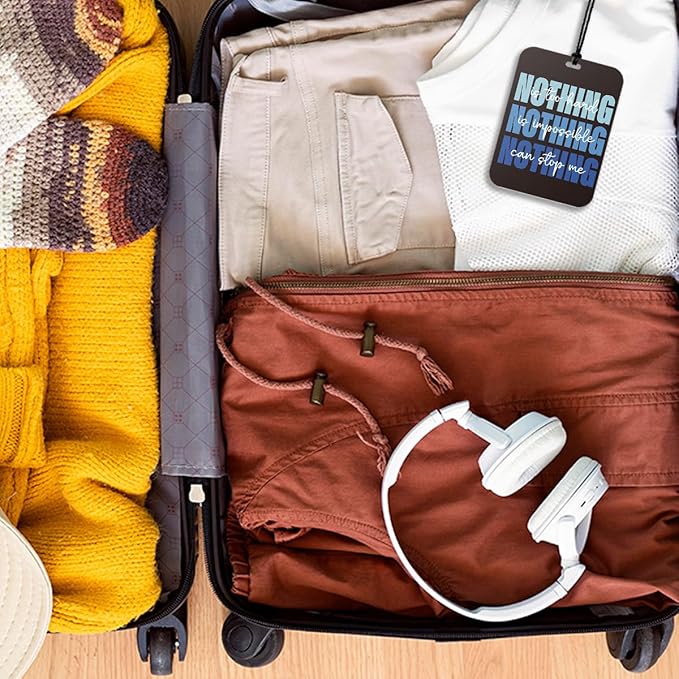 4Pcs Blue and Black Positive Affirmations Car Air Freshener Hanging Inspiration Car Accessories Gifts for Women Men Teen Boy Cute Air Freshener for Interior Car Mirror Home Wardrobe Decor