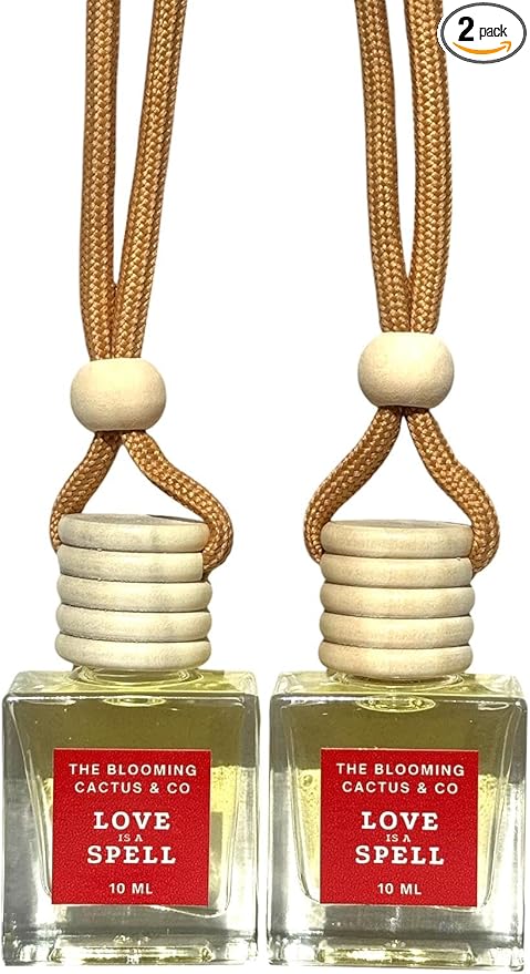 Automobile Diffuser, Long Lasting Car Air Freshener 2 Pack, Hanging Fresh Aroma Diffuser, Natural Essential Oil Fragrance for Removing Odors, Auto Interior Decor, Made in USA| LOVE SPELL (TYPE)- 10 ML