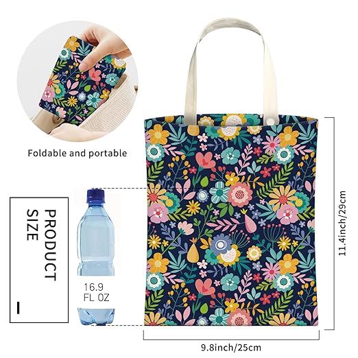 Cute Car Trash Can, Hanging Canvas Car Back Seat Organizer and Storage Bag, Funny Car Trash Bag For Travelling, Outdoor Cute Colorful Flowers