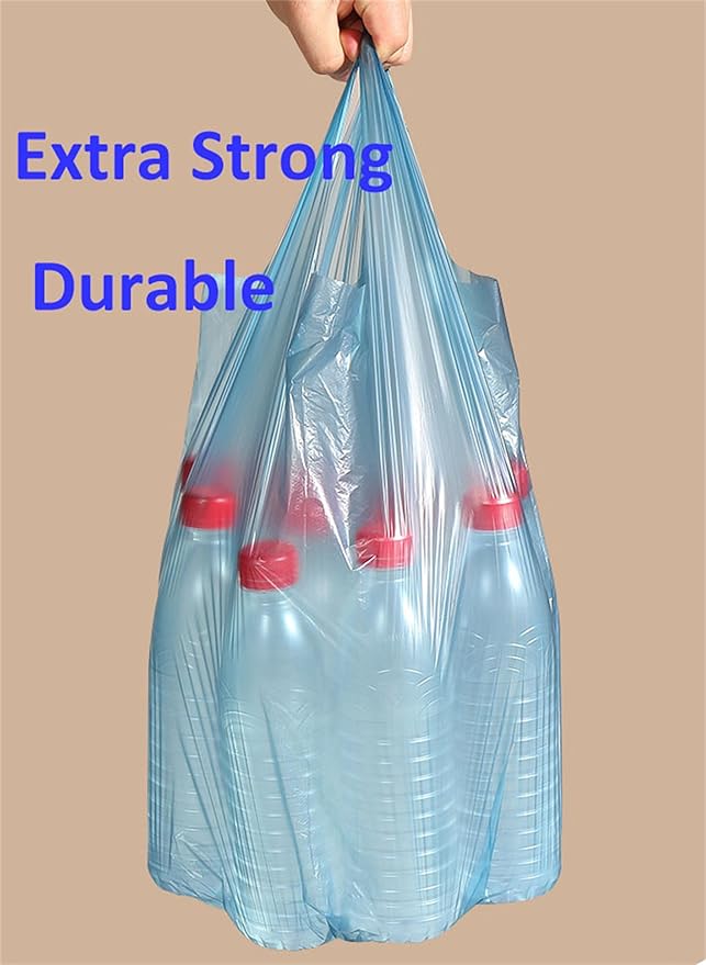 100pcs Small Trash Bags 17.82x24.8 inch for Bathroom, Office, Kitchen,Bedroom Waste Bin 1.1 Mil Thick Garbage Bags Separated Unscented Strong Rubbish Bags (Blue, 100 Counts)