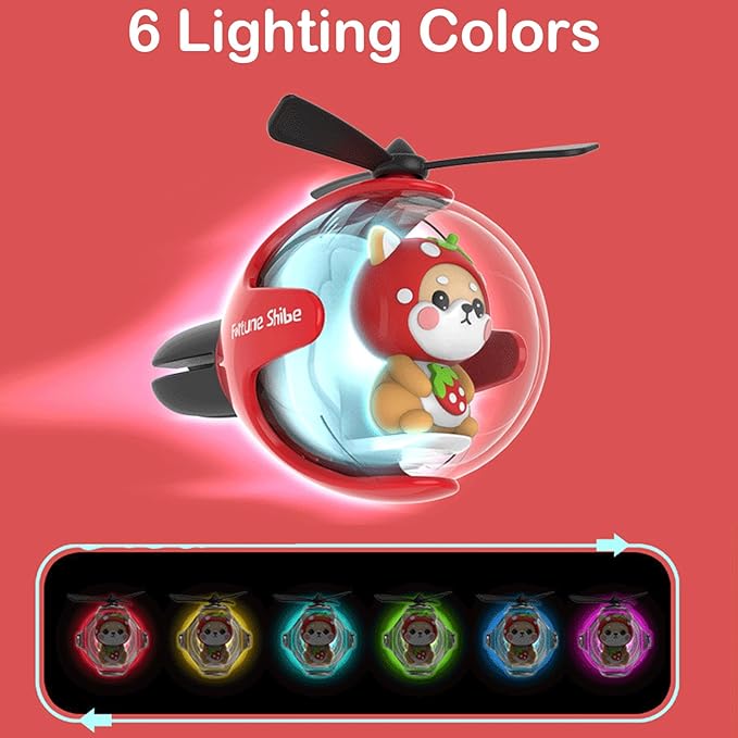 2 Pcs Pilot Car Air Freshener, Cute Dog Car Vent Clip Air Freshener Automotive Air Outlet Fan Diffuser, Automotive Interiors Vent Decoration (Red+Green)