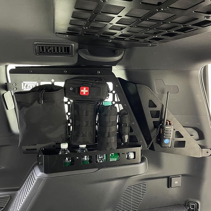 HIGH FLYING for Toyota Fortuner 2016-2024 Car Accessories Modular Storage Molle Panels System Trunk Shelf Luggage Trunk Organizer Aluminum Alloy (Trunk Pouches)