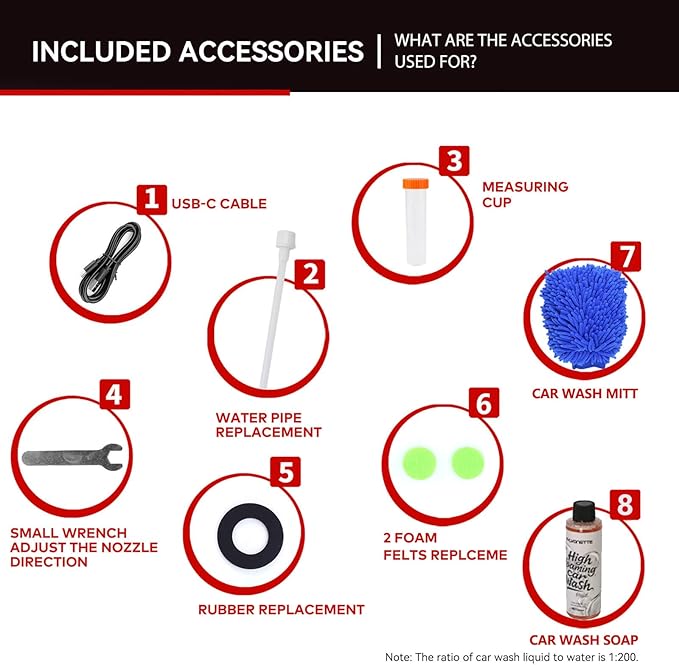 Electric Foam Sprayer - 2L Cordless Battery Powered Pump Sprayer with Smart Protection,Foam Cannon with 150ML Car Wash Soap for Detailing Cleaning