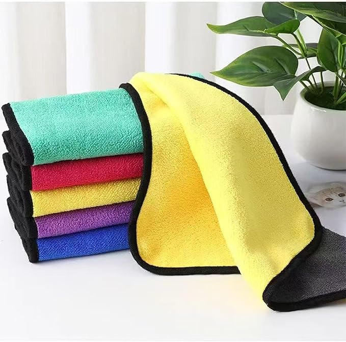 10 Pack Premium Microfiber Towels Coral velvet Washing and Detailing Towels for Car Detailing Household Cleaning Ultra-Soft Super Absorbent, Lint Streak-Free 11.8"x15.7” Cleaning Cloth (5colors)