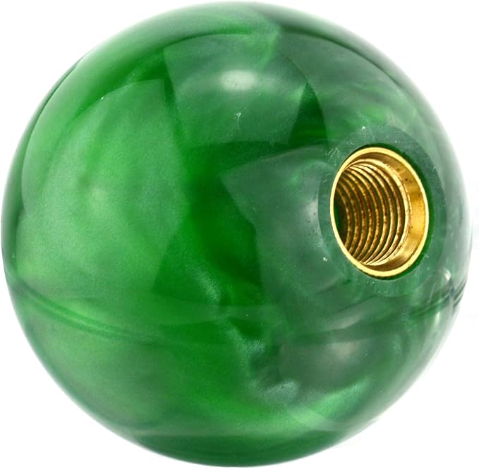 Lunsom Round Shift Knob, Ball Shape Gear Shifter Lever Head Shift Ball Car Stick Handle Fit Most Automatic Manual Transmission Vehicle (M8x1.25, Green)