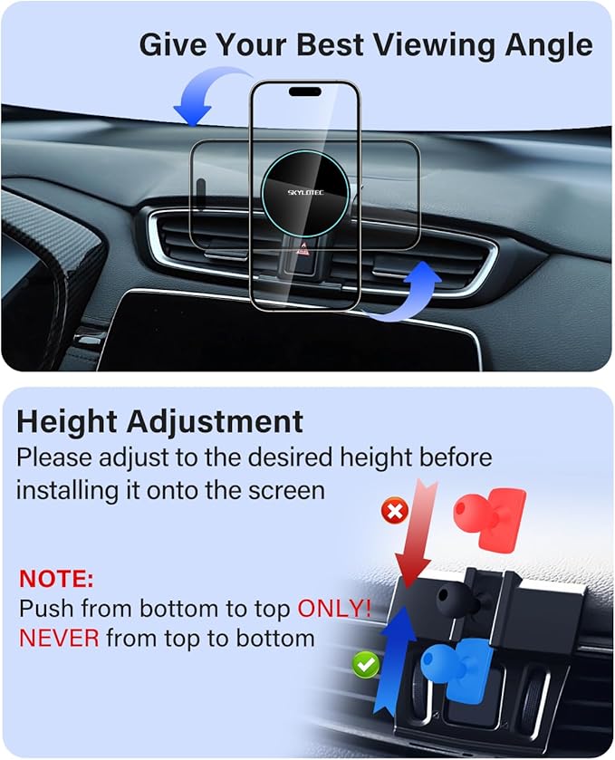 Phone Holder for Toyota Tundra 2007 2008-2013/Sequoia 2008-2015 2016 2017 Accessories Car Magnetic Phone Mount Compatible with Wireless Charger, Strong Magnets Fast Wireless Charger Cell Phone Base