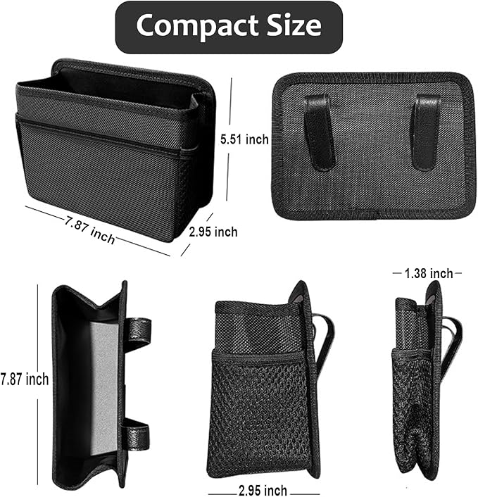 Accmor Collapsible Car Trash Can, Vehicle Garbage Organizer Holder Bin with One Roll Trash Bag, Waterproof Hanging Mini Auto Dustbin Accessories Storage Container for Vans, SUVs