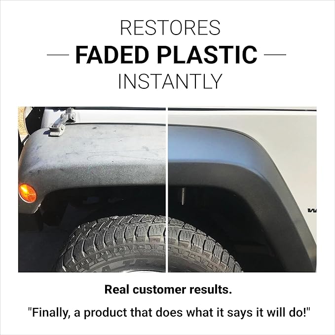 CAR GUYS Plastic Restorer | Bring Plastic, Rubber, and Vinyl Back to Life! | User Friendly Trim Restorer | Safe Auto Detailing Supplies | 8 Oz Kit with Foam Applicator