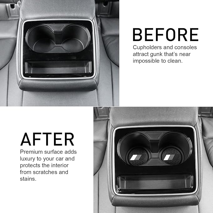 Cup Holder for Toyota Accessories Tacoma TRD 4Runner Tundra Rav4 Highlander, Classic Retro Style Tri-Color Interior Insert Coaster (2.75 Inch, White/Light Gray/Dark Gray)