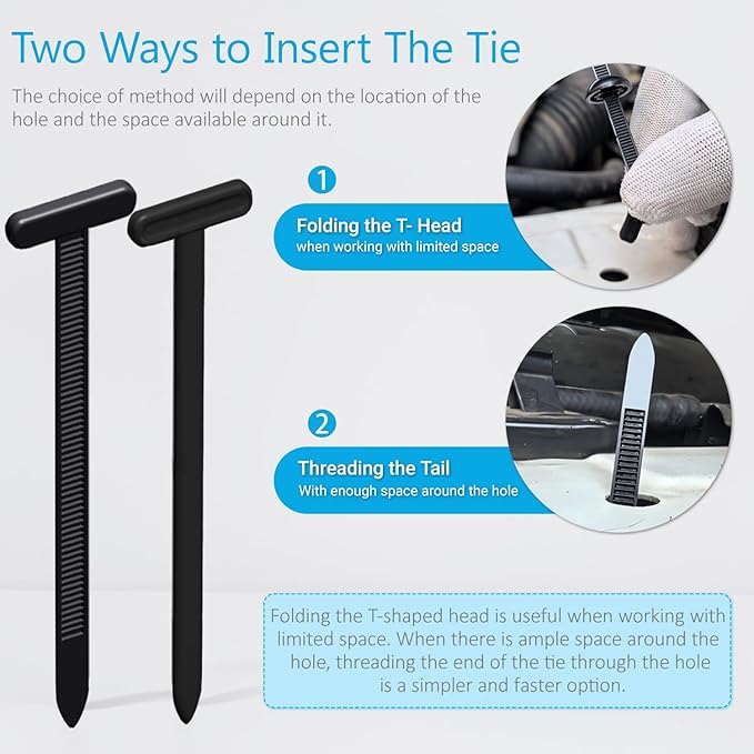 2026 Upgraded Nylon Universal Cable Tie Buckle, Heavy Duty Self-Locking Rivet Zip Ties, Multifunctional Cable Tie Buckle for Car Daily Repair, Home, Office, Garden, Workshop(30Pcs)