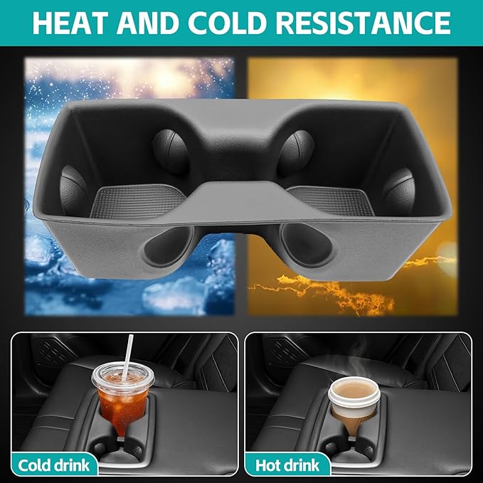 Rear Row Seat Cup Holder Organizer Compatible with 2019-2025 Toyota RAV4 Accessories, Noise-Free Water & Dust Proof TPE Insert Backseat Drink Holder for 2019-2025 RAV 4 Accessories