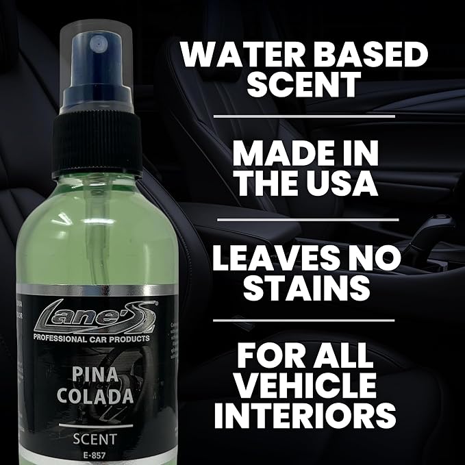 Lane's Premium Car Air Fresheners - Pina Colada Scent Water Based - 4oz Eliminate Bad Odors of Pet & Food From Car Interior Leather, Carpet, Upholstery Great For Cars, Trucks, SUVs, RVs & More