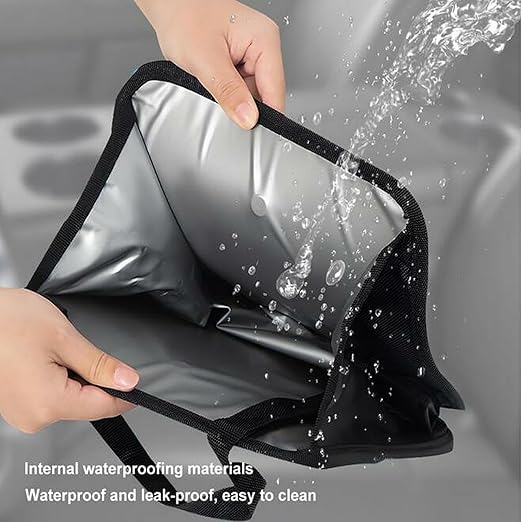 Foldable Car Trash Can, Hanging Waterproof Leakproof Car Trash Bin, with 40Pcs Trash Bags, Large Capacity Car Storage Bag, Travel Trash Bin for The Back/Front/Console, Multipurpose Car Garbage Bag