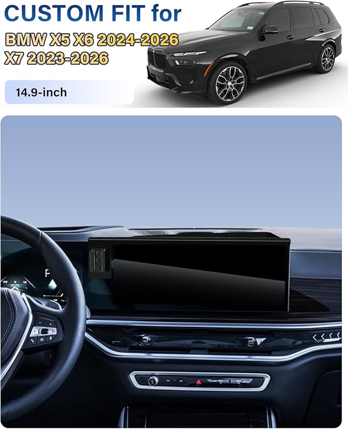 Car Phone Mount for BMW X5 X6 2024 2025 2026/X7 2023 2024 2025 2026 Accessories 14.9-Inch Screen Fixed Clip, Automobile Cradles Magnetic Phone Holder Compatible with MagSafe, Magnets Cell Phone Base