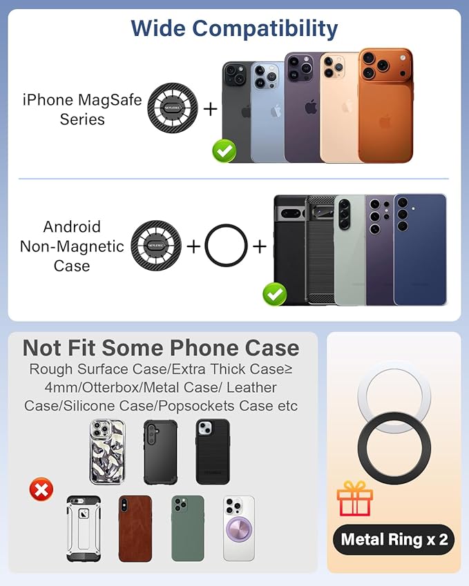 Car Phone Holder for Jeep Wrangler JL JLU/Gladiator JT 2024 2025 Accessories Automobile Cradles Magnetic Phone Mount Compatible with MagSafe, Magnets Cell Phone Base(Only Fit 12.3-Inch, Not for 4XE)