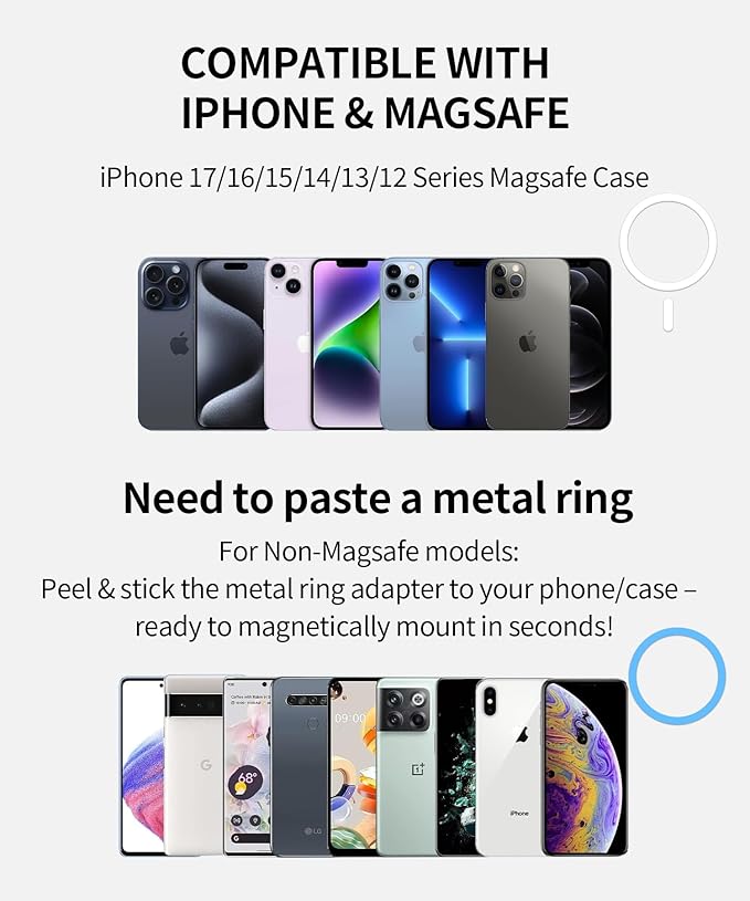 Car Phone Holder for 2005-2012 BMW 3 Series 2008-2013 M3 Accessories, 360° Rotation Phone Mount Compatible with MagSafe, Cell Phone Holder Does Not Affect Air Vent