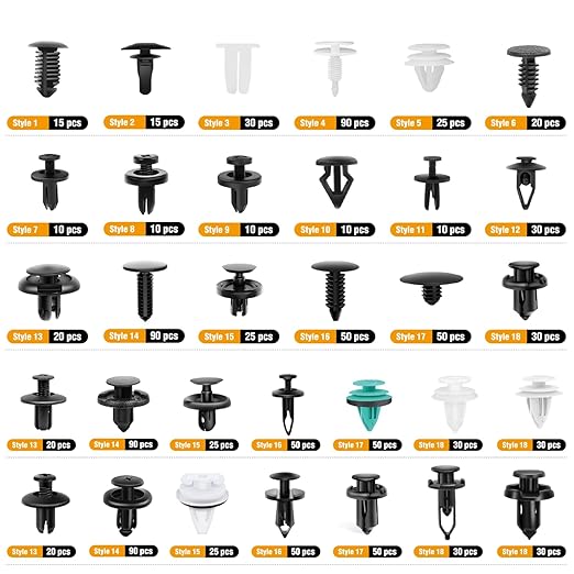 GOOACC 1115Pcs Car Push Retainer Clips & Auto Fasteners Assortment -32 Most Popular Sizes Nylon Bumper Fender Rivets with 10 Cable Ties and Fasteners Remover for GM Ford Toyota Honda Chrysler