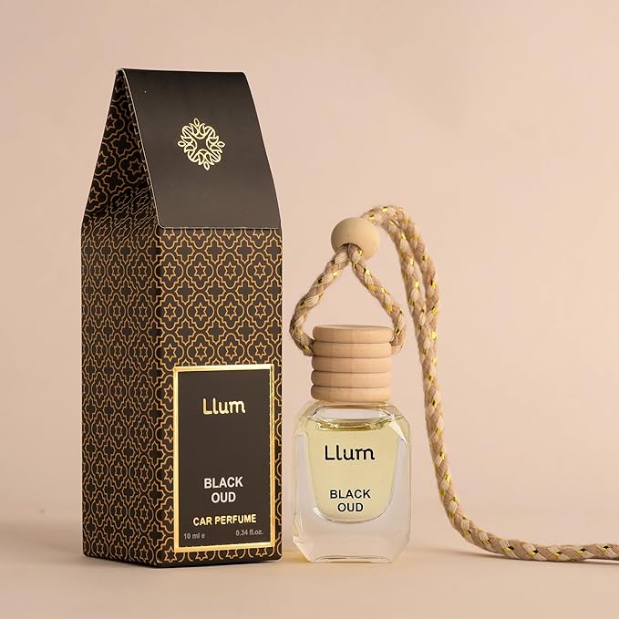 Black Oud Hanging Car Air Freshener |10ml, 0.34 fl.oz| Luxury, Organic, Toxin-Free, Alcohol-Free, Pet Friendly Perfume|Interior Accessory for fresh Aroma|Long Lasting Fragrance up to 30 Days