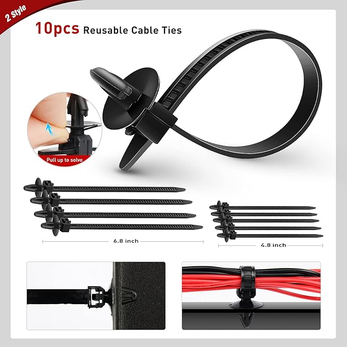 Nilight 680Pcs Car Push Retainer Clips Auto Fasteners Assortment Popular Sizes Nylon Bumper Fender Rivets Cable Ties for Toyota GM Ford Honda Chevy