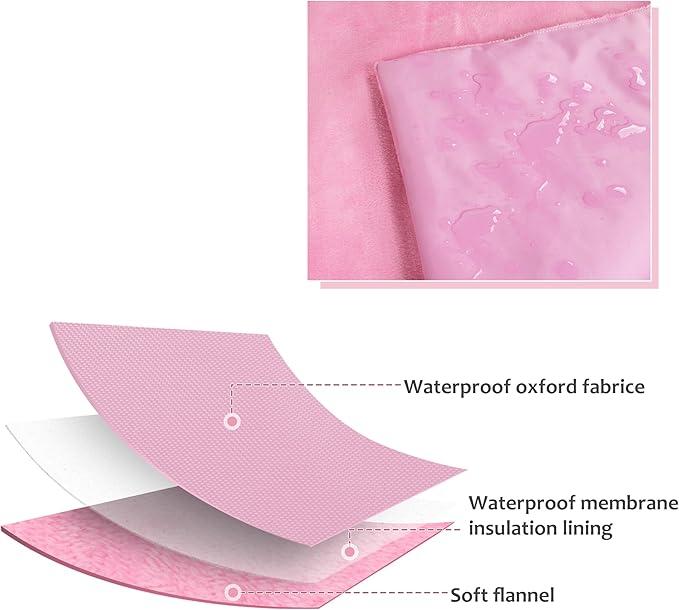 Catalonia Classic Waterproof Dog Mat, Portable Reversible Pet Travel Mat, Pet Cushion Pad with Handle for Small Medium Dogs Cats, Indoor or Outdoor, 50x27.5 inch, Pink