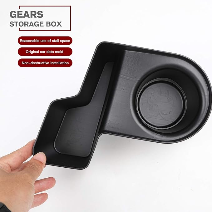 CheroCar Cup Holder Storage Box Gear Shift Insert Organizer Tray Pockets for Jeep Grand Cherokee 2011-2020, Interior Accessories, Black