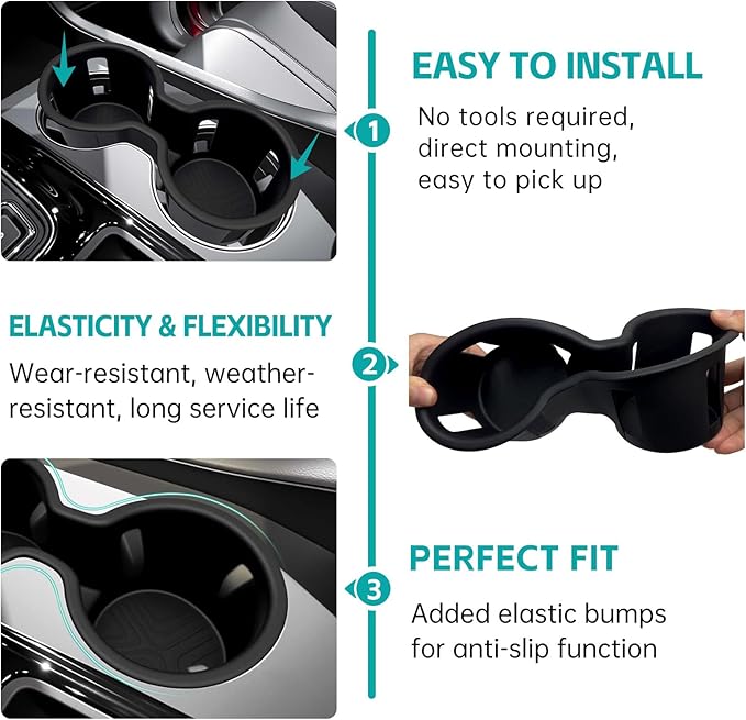 Cup Holder Organizer Compatible with Honda Pilot 2023-2026 & Passport/Ridgeline 2024-2026 Accessories, Noise-Free Water & Dust Proof Insert Console Drink Holder for 23-26 Pilot Accessories