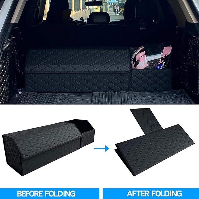 Car Trunk Organizer For GX 550 2024-2025 - Custom Fit,Large Space Outdoor Trunk Organizer with Leather,Split Design,Adjustable Partition Design,All-Season Use,For GX 550 2024-25