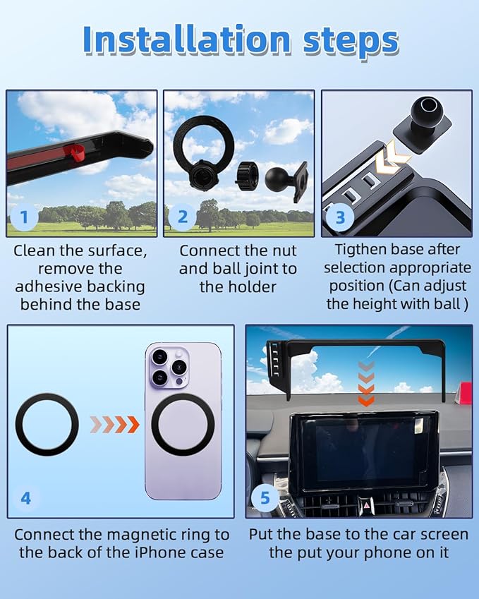 PZK Car Phone Mount for Honda HRV 2023-2025 2026/CRV 2023-2026/ Honda Pilot 2023-2026 Accessories 7/9-inch Screen Compatible with MagSafe HR-V CR-V Car Phone Holder Not Affect Air Vent