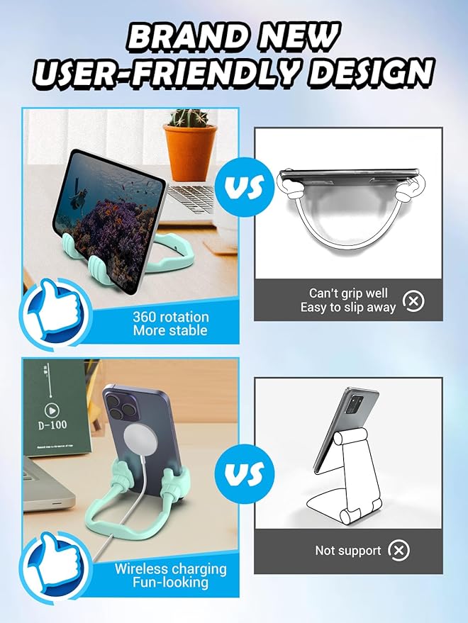 Valentines Day Gifts for Men Women Teens Kids: Thumbs Up Lazy Phone Stand Holder for Desk Funny Gadgets Teenage Boys Girls Dad Father Mother Mom Husband Wife Adults Who Have Everything