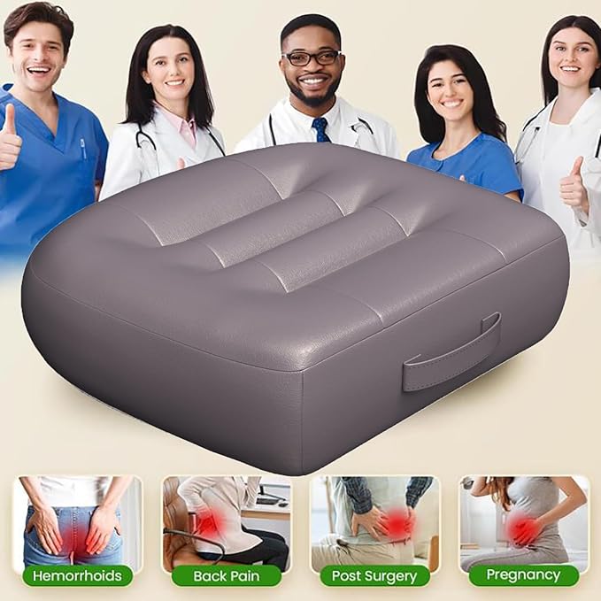 Adult Booster Seat for Car/Portable Booster Seat for Driver/Breathable Non-Slip Seat Cushions with Practical Handle for The Car, Office, Wheelchair, Broader Vision, 17.7"x15.7"x4.7"（Gray）