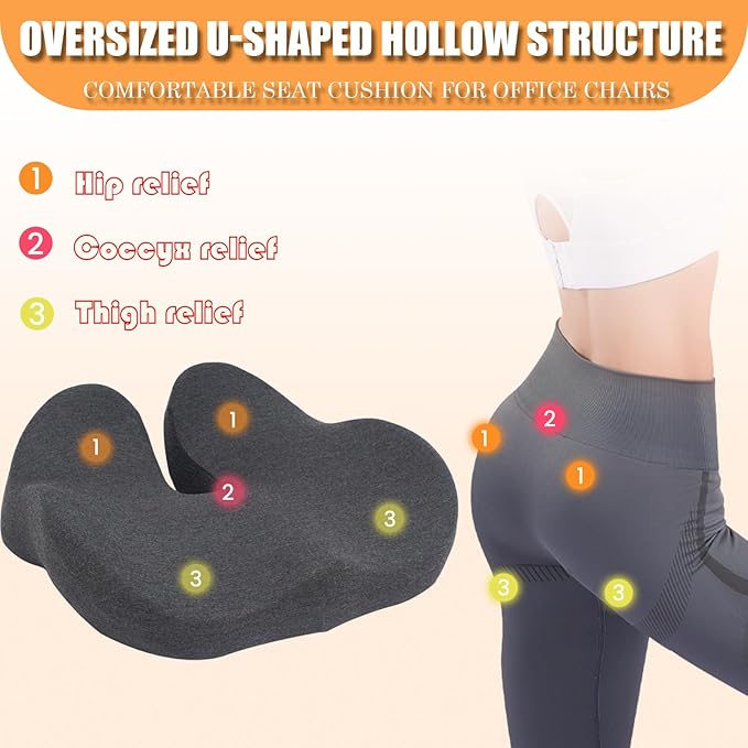 CXC Gel Seat Cushion for Long Sitting – Breathable Honeycomb Gel Cushion for Office Chair & Car Seat, Non-Slip Support for Daily Use