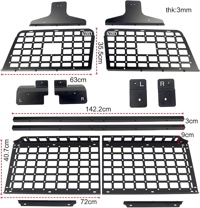 HIGH FLYING 2019-2024 for Mercedes-Benz G-Class G500 G63 G350 Car Accessories Modular Storage System Trunk Shelf Rear Window Molle Panels Trunk Storage Kit Organizer