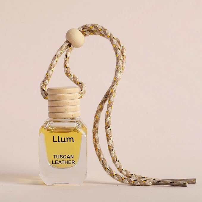 Tuscan Leather Hanging Car Air Freshener |10ml, 0.34 fl.oz| Luxury, Organic, Toxin-Free, Alcohol-Free, Pet Friendly Perfume|Interior Accessory for fresh Aroma|Long Lasting Fragrance up to 30 Days