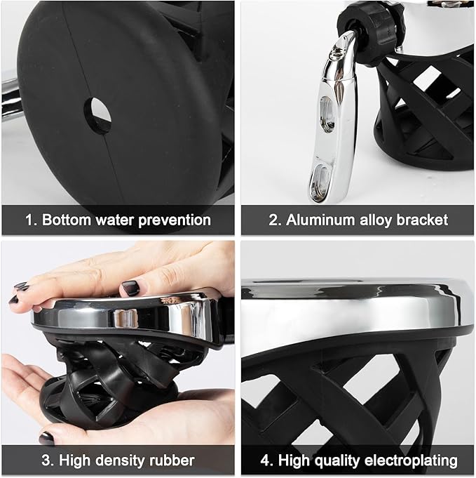 PSLER Motorcycle Drink Cup Holder Handlebar Mount Universal for Dyna Fat Bob Touring Road Glide Street Electra Glide Softail 1996-up Goldwing GL1800 2018-up (Chrome, 85mm)