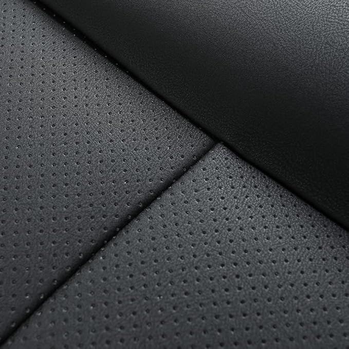 1pcs Luxury Car Seat Backrest Protector Cover Car Interior PU Leather Car Seat Cover Universal Anti-Slip Seat Cover (Black Backrest)