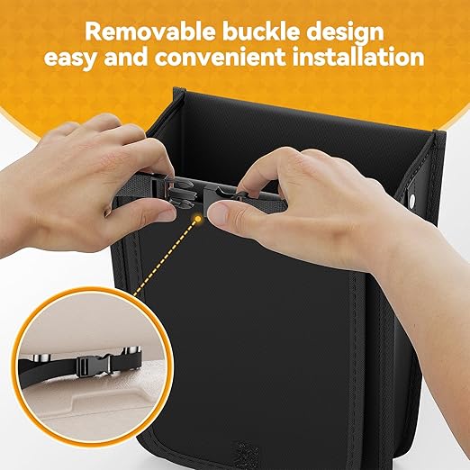 Car Trash Can,Hanging Foldable Closure Design Mini Car Organizer and Storage Bag CarGarbage Can for The Back/Front/Console with 36pcs Disposable Black Trash Bags