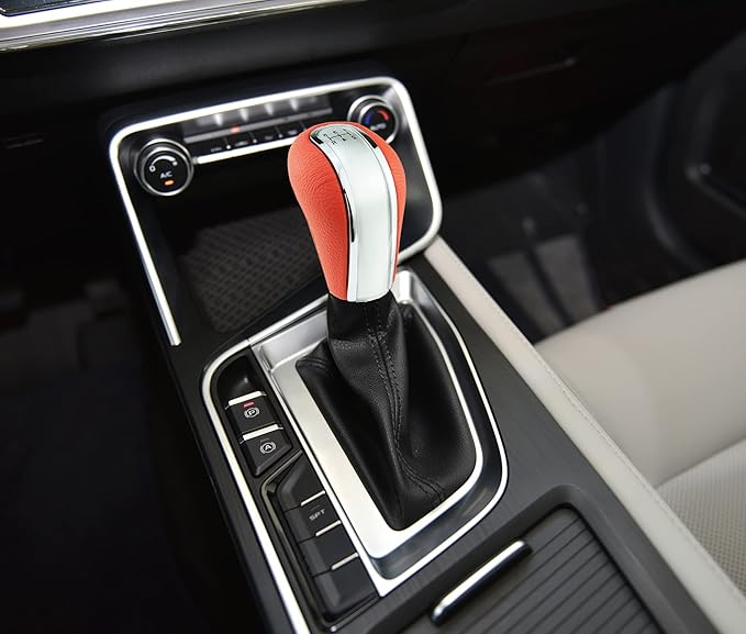 Abfer 5 Speed Shift Knob Aluminum Alloy Car Gear Stick Weighted Shifter Knob for Most Manual Truck Vehicle, Red