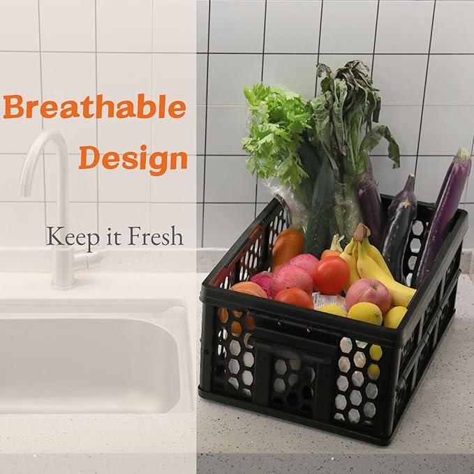 Mymazn Trunk Organizer Plastic for Car, Crate Storage Collapsible Car Organizer for SUV, Groceries, Camping | with Lid, Waterproof Bag, Optional Insulated Cooler(Orange)