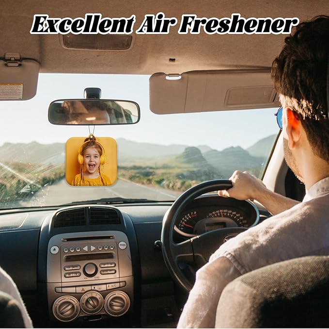 10/50/100Pcs Custom Bulk Car Air Fresheners, Wholesale Double-Sided With Photo Text Logo, Suitable for Truck and Car Drivers, Business Logos (10 Square)