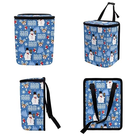 1.2 Gallons Mandala Prints Trash Bag for Car - Hanging Car Trash Can with Santa's HO HO HO Print, Easy Install at Tail of Console/Back of Seat, Ideal Car Accessories for Family Trips