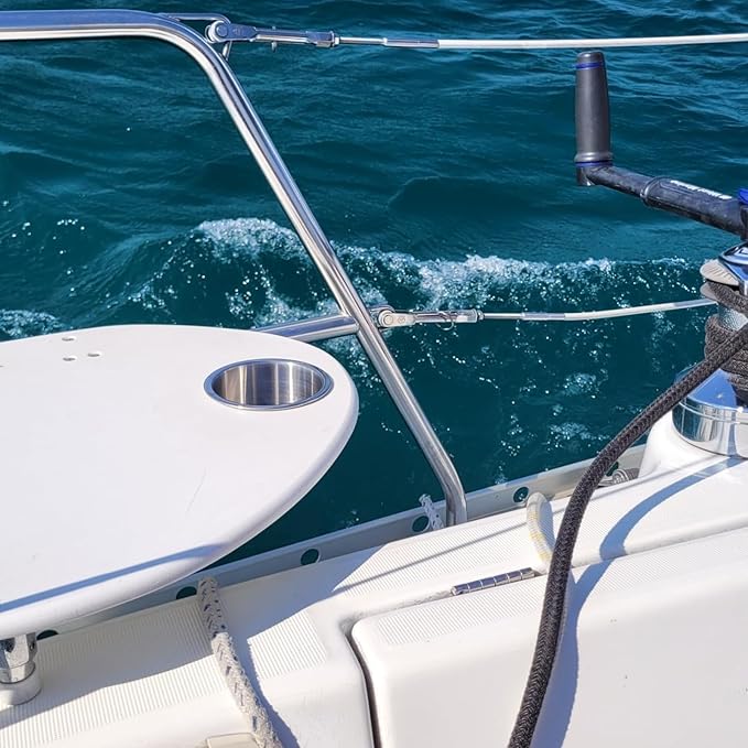 Yuanhe Stainless Steel Cup Drink Holder Insert with Drain for Marine Boat RV Camper, 8PCS