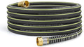 Lightweight Rubber Garden Hose 50 ft, 5/8" Hybrid Rubber Hose with Solid Brass Fitting, Water Hose Pipe for Outdoor, Cleaning & Washing