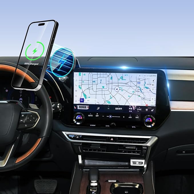 Phone Holder for Lexus RX350 RX350h RX450h+ RX500h TX350 TX500h TX550h+ 2023-2026 Accessories 14-Inch Screen, Magnetic Phone Mount for MagSafe, Magnets Fast Wireless Charger Holder(Not Fit 9.8-Inch)