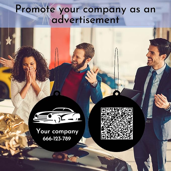 10/20/50/100Pcs Custom Logo Air Freshener for Car Bulk,Wholesale Personalized Double-Sided Car Air Fresheners with Photo Text Logo (Rectangle 10Count)